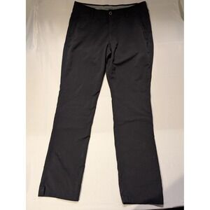 Under Armour Men's 38/36 Black Tech Golf Pants Flat Front Loose Fit Casual